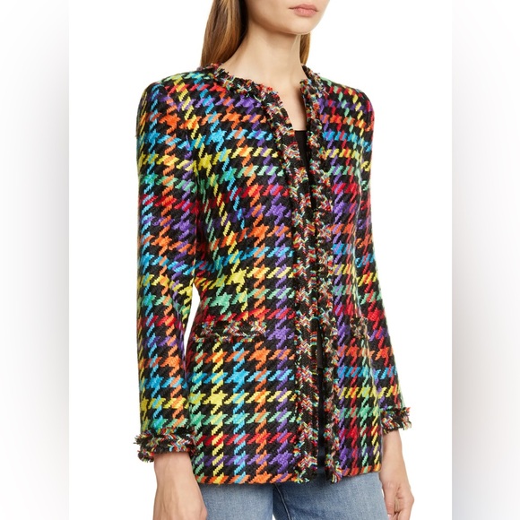 Alice + Olivia Andreas Frayed Blazer  NWOT - Picture 2 of 16